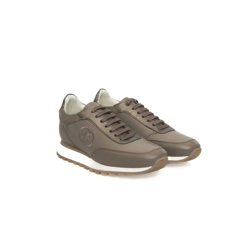 Sneaker in pelle di mucca beige