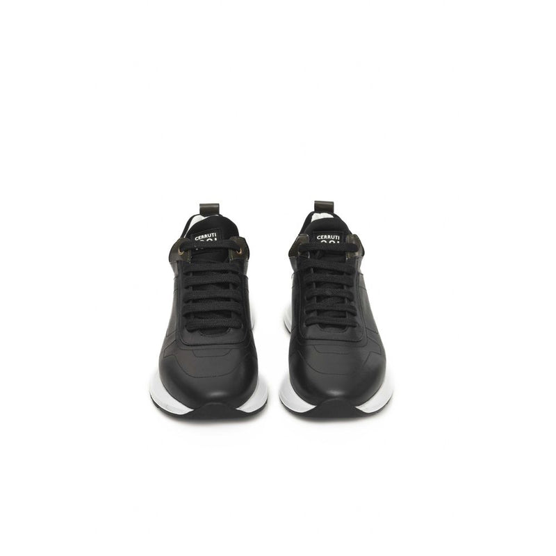 Sneaker en cuir de vache noire