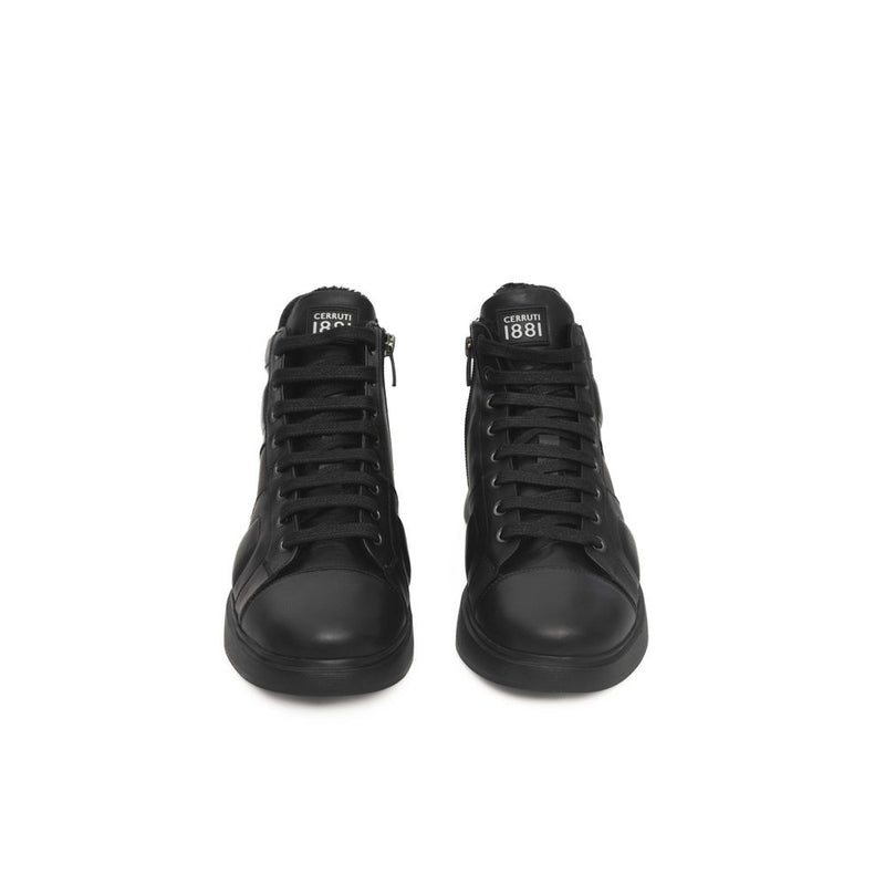 Black Leather Women Sneaker