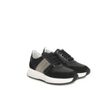 Sneaker en cuir de vache noire