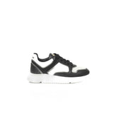 Sneaker en cuir de vache noir et blanc