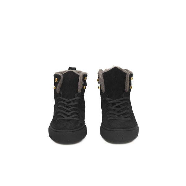 Sneaker en cuir de vache noire