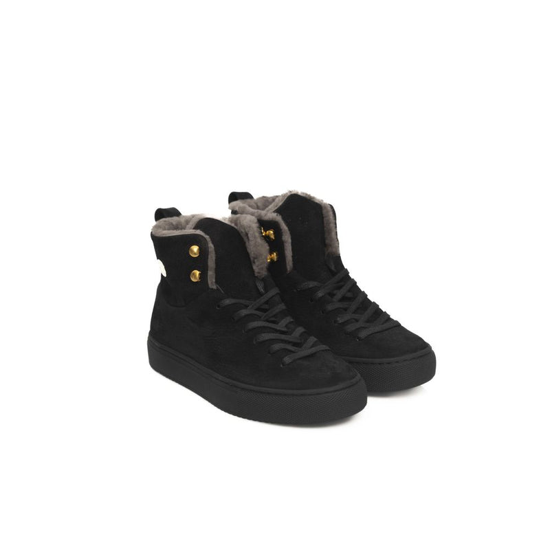 Sneaker en cuir de vache noire