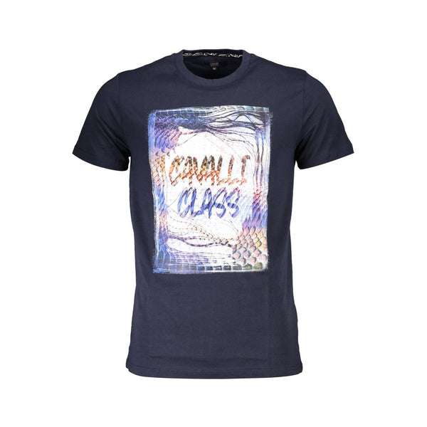 Blaues Baumwollt-Shirt