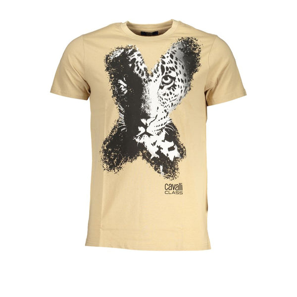 Beige Baumwoll-T-Shirt