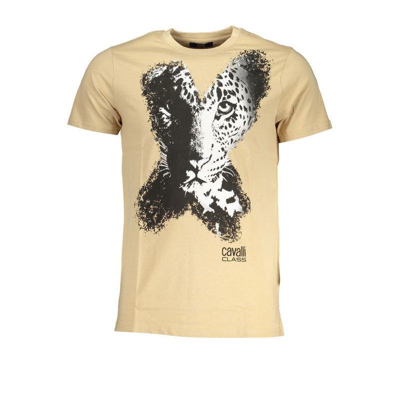 Beige Baumwoll-T-Shirt