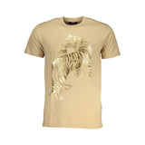 Beige Baumwoll-T-Shirt