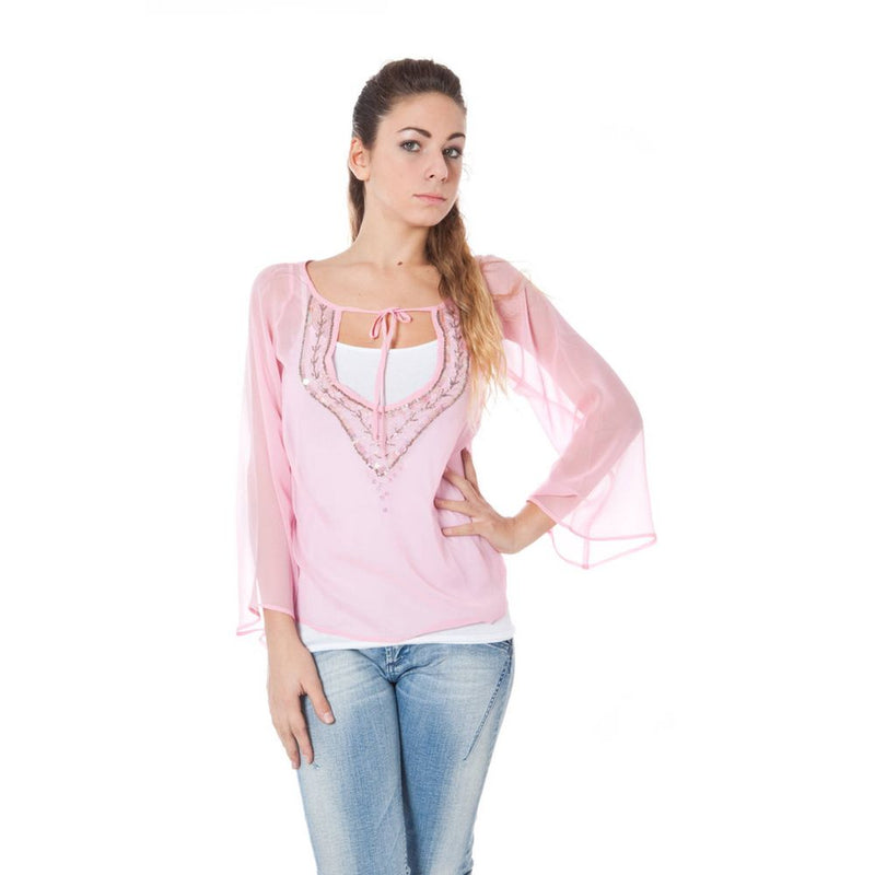 Tops en soie rose et t-shirt