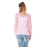 Tops de seda rosa y camiseta