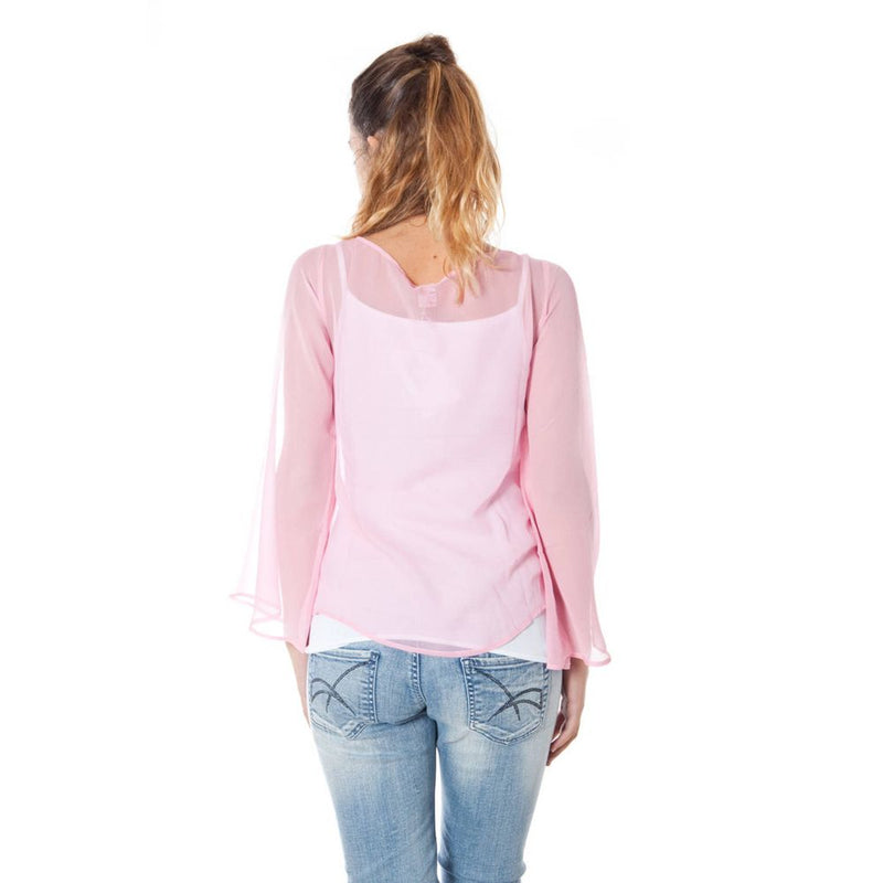 Tops de seda rosa y camiseta