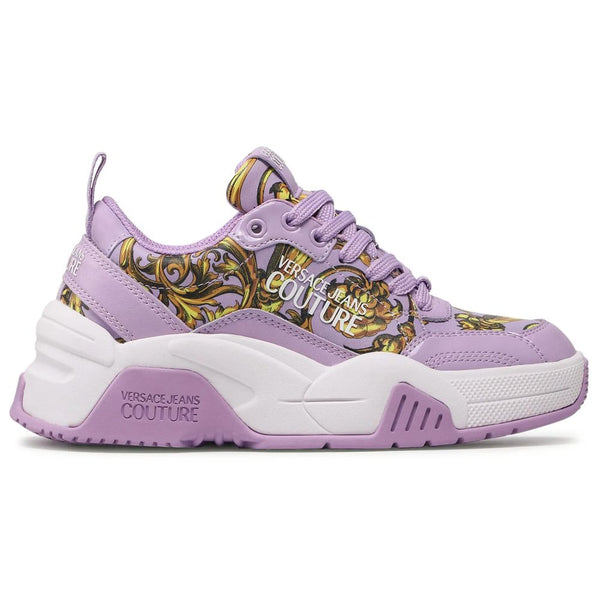 Sneaker in pelle di cuoio viola