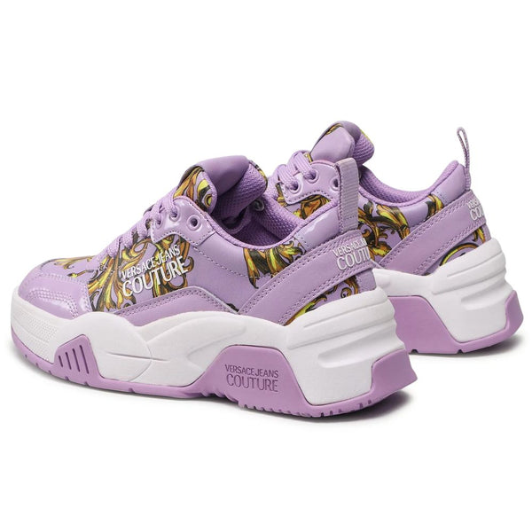 Sneaker in pelle di cuoio viola