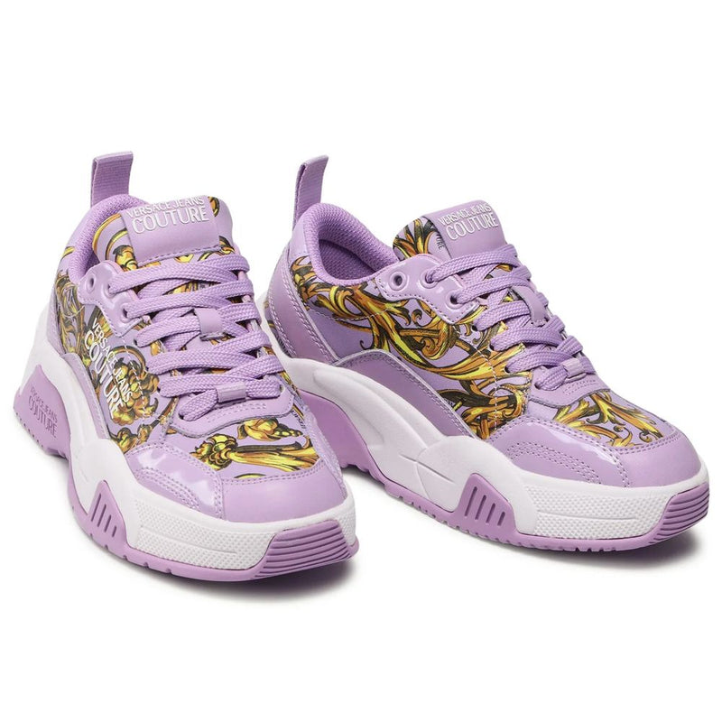 Sneaker en cuir violet en cuir