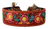 Multicolor Floral Wide Waist Carretto Belt