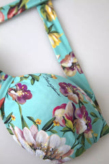 Mint Green Floral Impress Beachwear Bikini Top