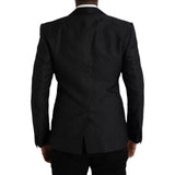 Blazer per cappotto singolo Black Jacquard Martini