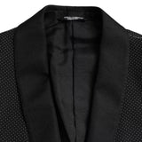 Blazer per cappotto singolo Black Jacquard Martini