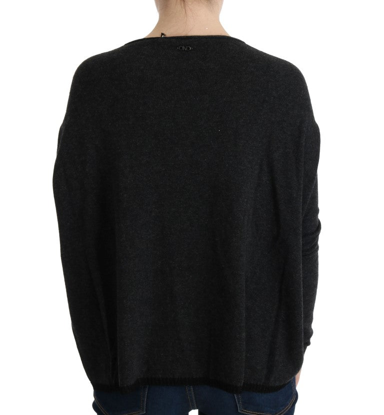 Eleganter grauer Crewneck -Pullover