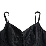 Mini abito bustier in corsetto di nylon in nylon nero