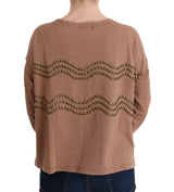 Maglione di cotone da equipaggiamento marrone chic marrone