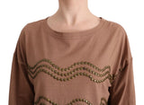 Chic brauner Crewneck -Baumwollpullover