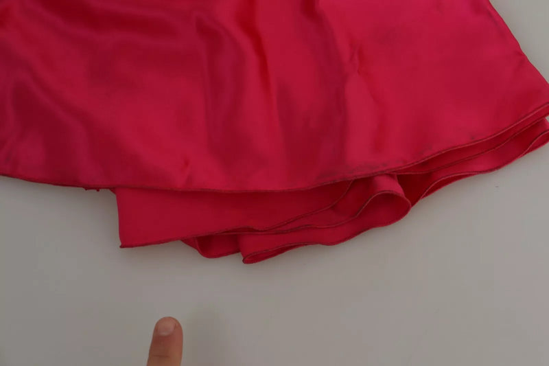 Fuchsia ajusté Couper une robe midi à l'épaule