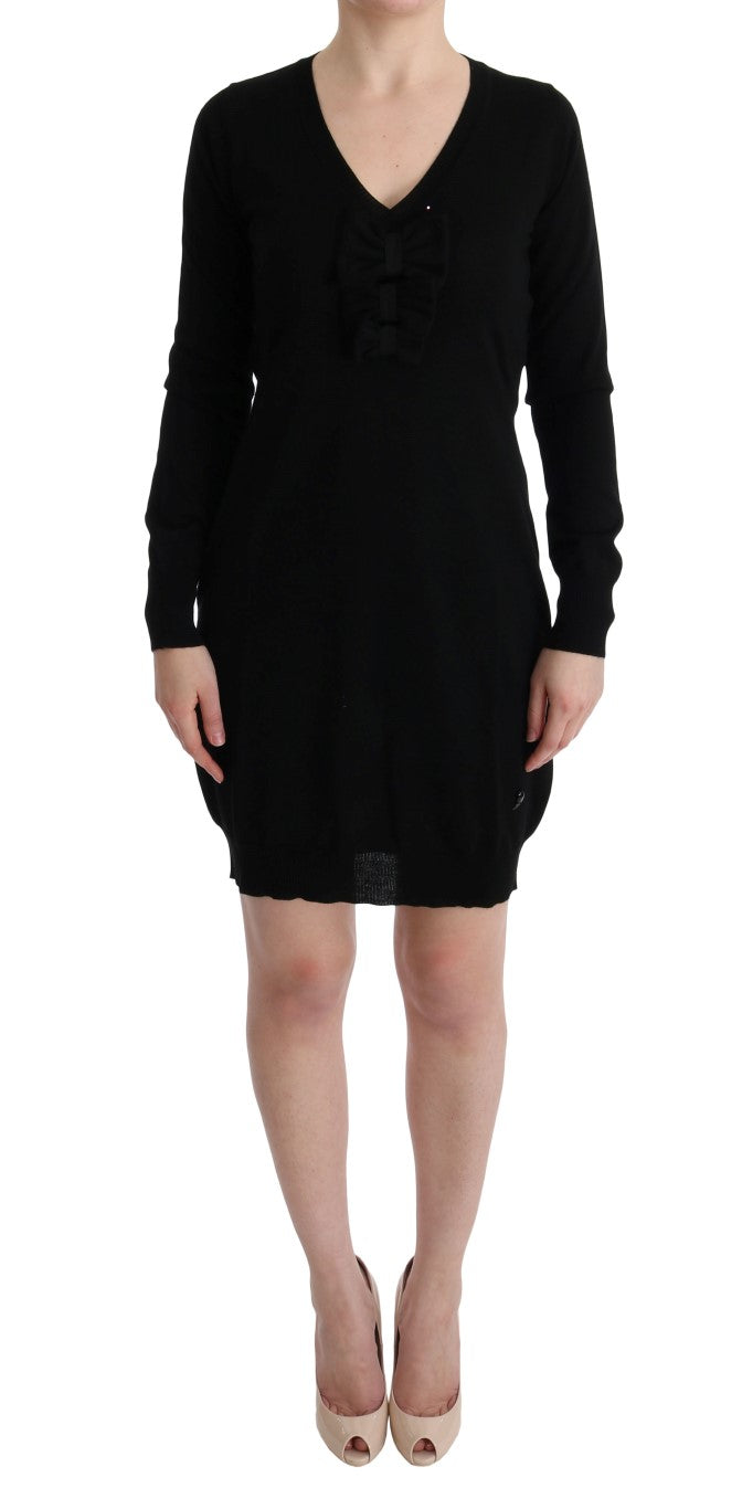 Robe de quart de laine noire élégante