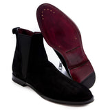 Bota de cuero de cuero negro