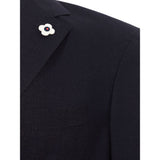 Elegante chaqueta de lardini de algodón azul