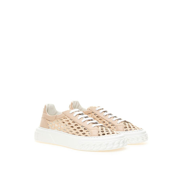 Sneaker in pelle beige chic Casadei