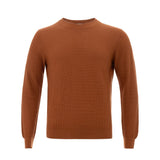 Eleganter Baumwoll -Crewneck -Pullover in reicher Brown