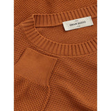 Eleganter Baumwoll -Crewneck -Pullover in reicher Brown