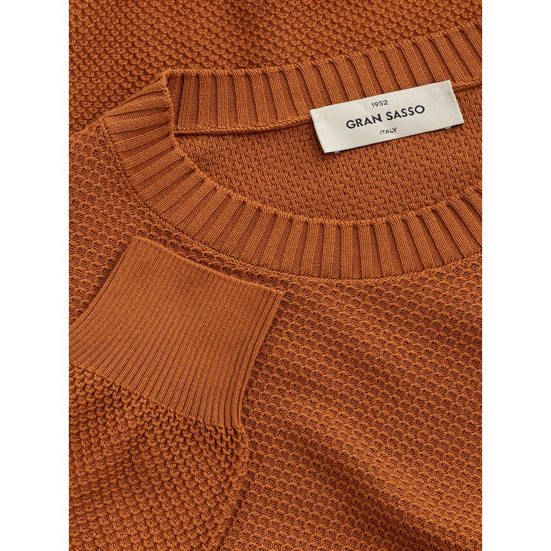 Eleganter Baumwoll -Crewneck -Pullover in reicher Brown