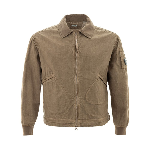 Giacca da uomo in cotone beige