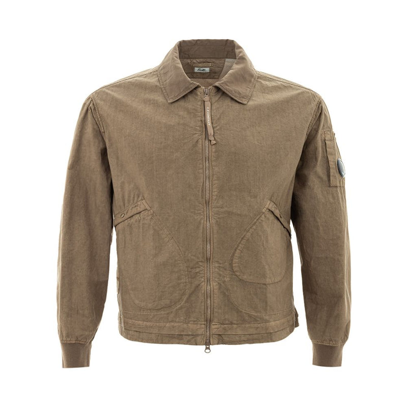 Chaqueta para hombres de elegancia beige algodón