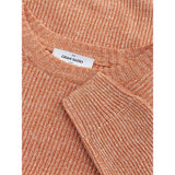 Orangefarbener Leinen-Rocal-Mischpullover