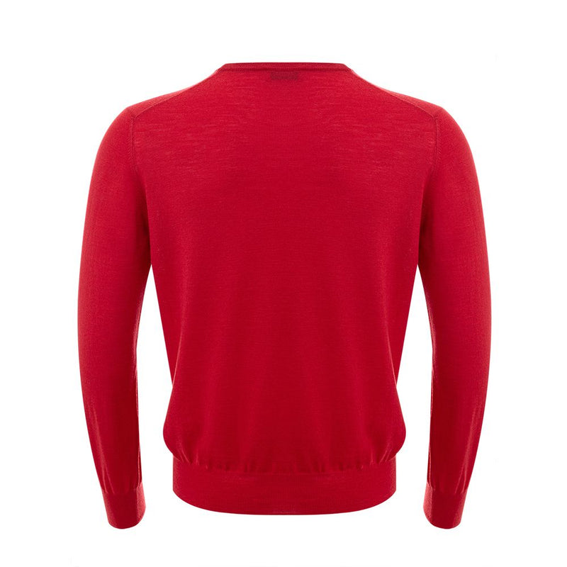 Elegant Red Wool Sweater for Men