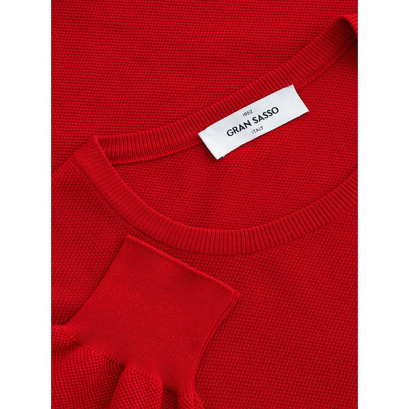 Gran Sasso roter Baumwollpullover