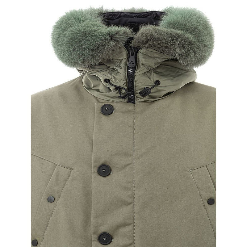 Elegante chaqueta de poliamida verde para hombres