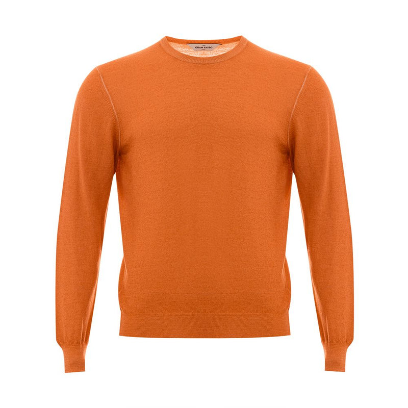 Orangefarbener Wollpullover