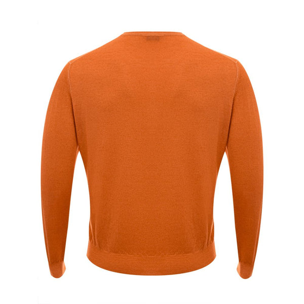 Orangefarbener Wollpullover