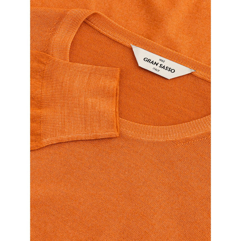 Orangefarbener Wollpullover