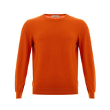 Classic Orange Cotton Sweater for Elegant Men