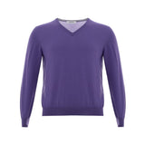 Elegant Purple Wool Sweater for Discerning Men