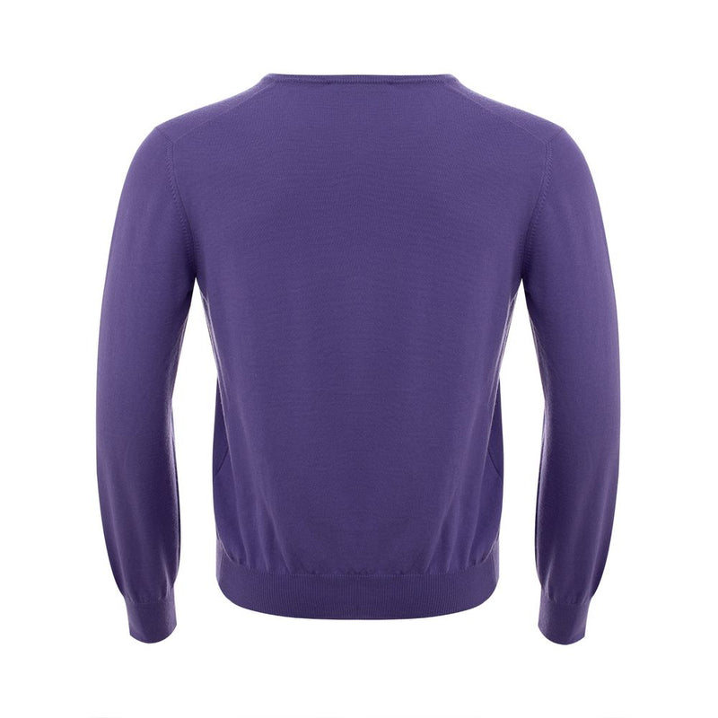 Elegant Purple Wool Sweater for Discerning Men