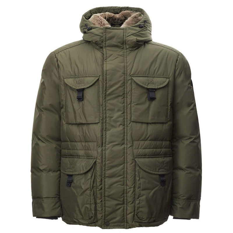 Elegant Green Polyamide Men's Jacket