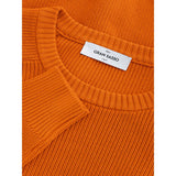 Italienischer Baumwollschick -orangefarbener Pullover