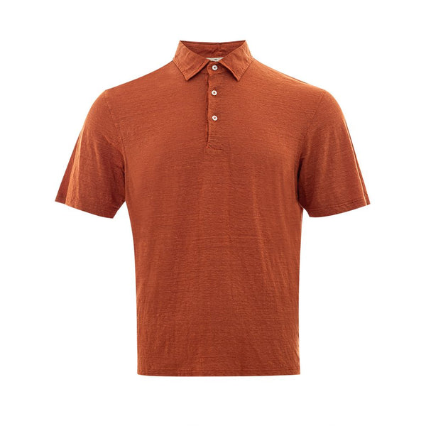 Elegantes Leinen Poloshirt in hoch entwickeltem Brown