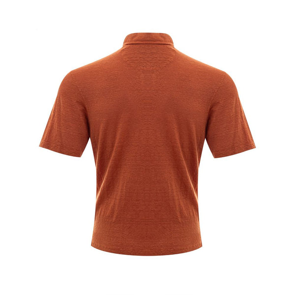 Elegantes Leinen Poloshirt in hoch entwickeltem Brown