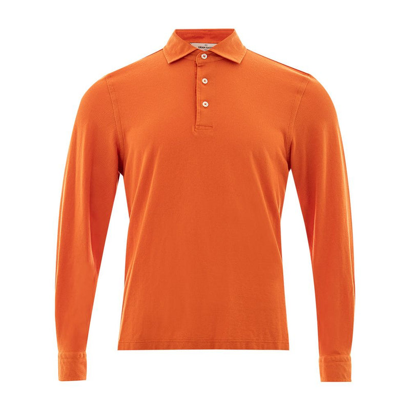 Elegante polo de algodón naranja para hombres